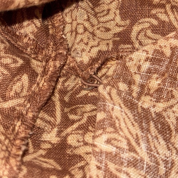 Faherty Ashley Linen Dress In Bronze Riviera Floral - Picture 7 of 9